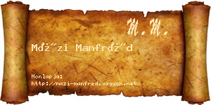 Mázi Manfréd névjegykártya